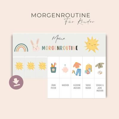 Morgenroutine für Kinder – Ausdrucken & Kleinkinder Routineplan PDF