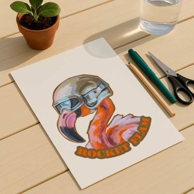 Clipart, Rocket Flamingo, sofortiger Download