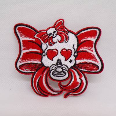 Skull Schmetterling Patch zum Aufbügeln – Gestickter Aufnäher für Taschen & Jacken