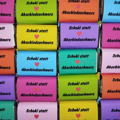 den Abschied versüßen mit 20 SAROTTI Täfelchen und Text