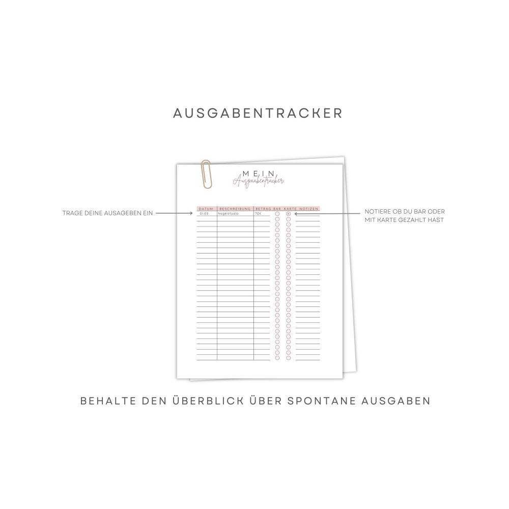 Budget Planer Deutsch, Haushaltsbuch, Finanzplaner zum Ausdrucken, Spartracker, Fixkosten, Monatsbudget, PDF-Sofort Down Bild 5