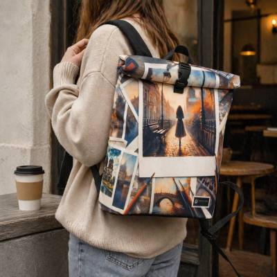 Urbaner Rolltop Rucksack "Fotokünstler" für Damen & Herren | Wasserdicht, Leicht & Robust