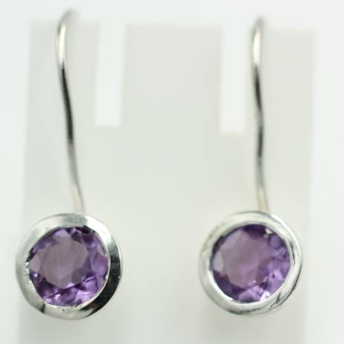 Luxuriase 2,70 Carat funkelnde Amethyst Ohrhänger 925 Silber Rhodiniert