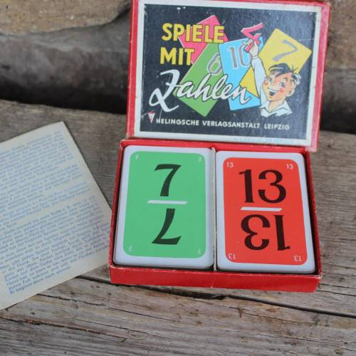 DDR Kartenspiel / Spiele mit Zahlen / Helingsche Verlagsanstalt Leipzig 1967