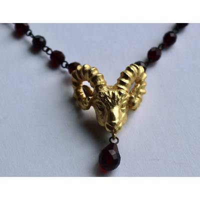 Vintage Yuta Pasch Widder Kopf Kette