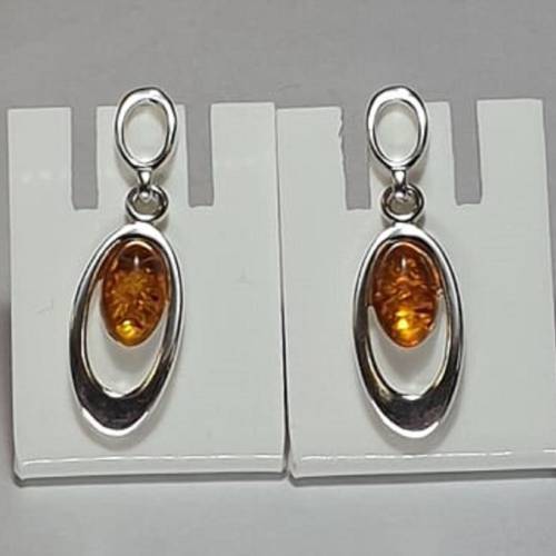 Bernstein Ohrstecker 925 Silber echter Bernstein aus Litauen Ohrhanger top Edel