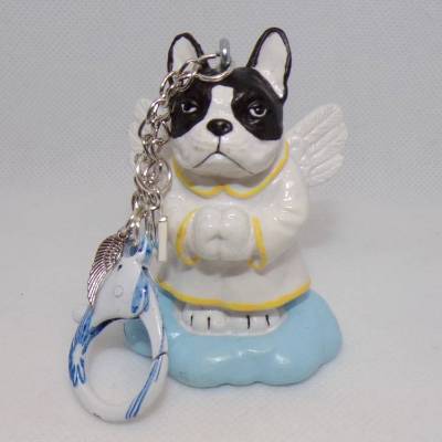 Bulldogge Bulli 3D Trauer Taschenanhänger Vintage Figur personalisierbar Deko Unikat