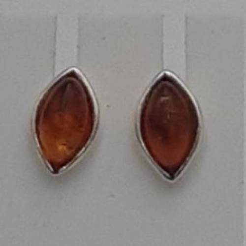 Edle braune Bernsteinohrstecker 925 Silber Ohrring Unisex Bernstein aus Litauen