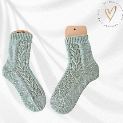 Socken handgestrickt für Gr. 38/39 mit Baumwollanteil