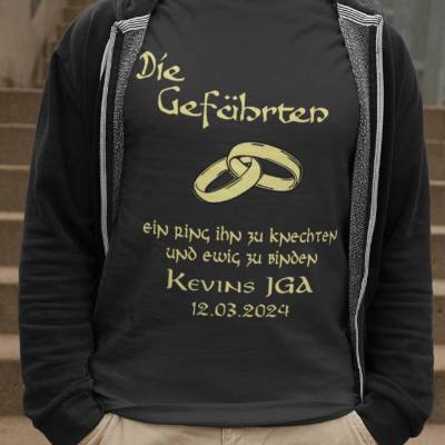 T-Shirt Herren | Die Gefährten | Lustiges JGA Shirt | Nerd Abschied | Bräutigam Crew | personalisiert