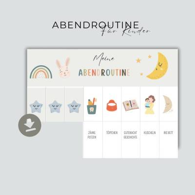 Abendroutine Kinder Montessori – Ausdrucken & Umklappen – Kleinkinder Routineplan PDF