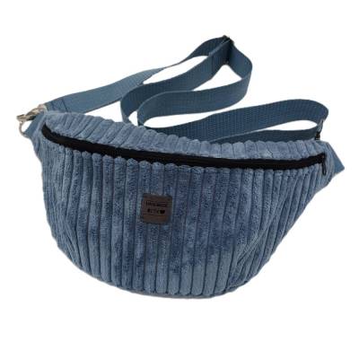 Crossbag, Crossbody, Hipbag Breitcord blau, 100% Polyester, 100% Baumwolle