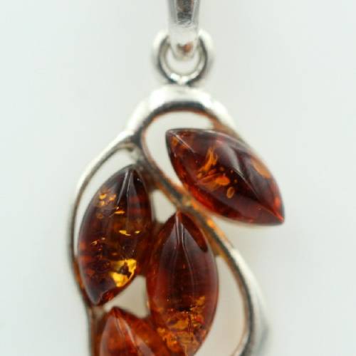 Edler Anhänger Bernstein 925 Silber Collier Kette Bernstein aus Letland