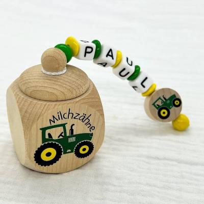 Michzahndose Traktor , Zahnfee , Zahnfeegeschenk , Geschenk Einschulung , Erinnerung , Zahnbox