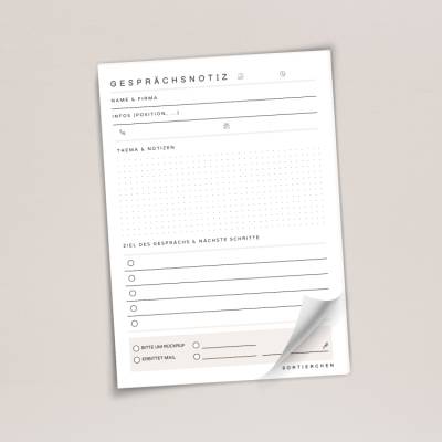 Gesprächsnotizen Block A5 | Telefonnotizen Vorlage für Büro & Alltag | Kritzeln, festhalten, weitergeben