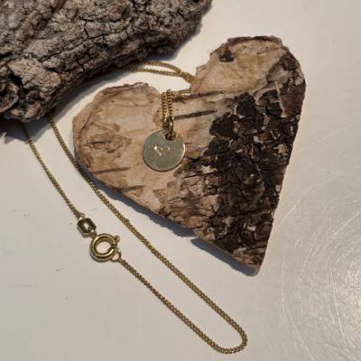 Herz Anhänger 585 Gelbgold mit Kette – Zarter Schmuck für Damen