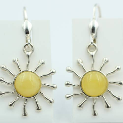 Bernstein Ohrhänger Stern 925 Silber Ohrschmuck Sternschmuck in Sterling Silber