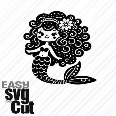 Meerjungfrau No. 5 SVG Vektorgrafik Plotter und Laserdatei Basteln DIY