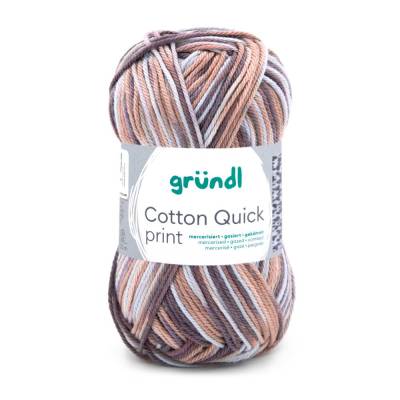 62,00 € / 1 kg Gründl ’Cotton Quick print’ leicht glänzende Baumwolle Wolle Garn Farbe: 196 / braun multicolor