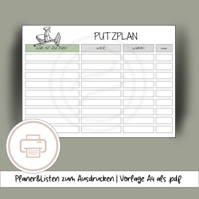 Putzplan zum Ausdrucken
