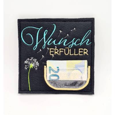 Stickdatei Geldhülle Wunsch ITH