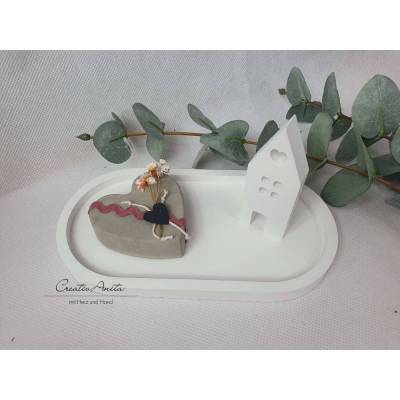 Handgemachte Beton-Schale OVAL