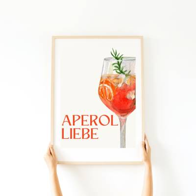 Aperol Liebe Poster - Wall Art Küche Esszimmer Wandkunst - Digital Poster Druck Download