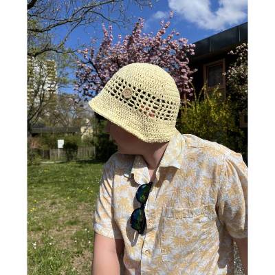 Sommerhut gehäkelt für die warme Tage Häkelhut unisex Fischerhut Buckethat Damenhut Anglerhut Sonnenhut Baumwolle