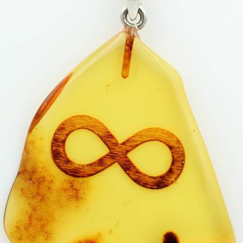 Unendlichkeits Zeichen Bernstein Anhänger 925 Silber Collier  Bernsteinanhänger