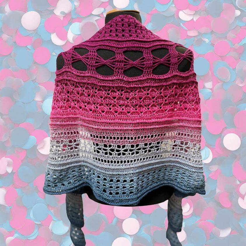 Häkelanleitung Tuchstola Evas Jahr 2021 – Romantische Mustermix-Stola häkeln Bild 1