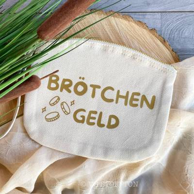Brötchen Geld Tasche – Geschenkverpackung für Geldgeschenke | Bio Baumwolle mit Reißverschluss