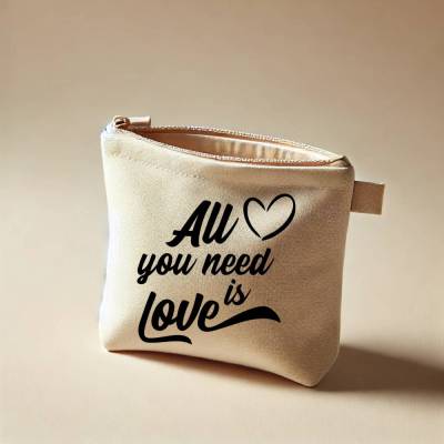 All you need is Love Schriftzug mit Herz 10 x 9 cm schwarz Bügelbild DIY Bügelmotiv Applikation