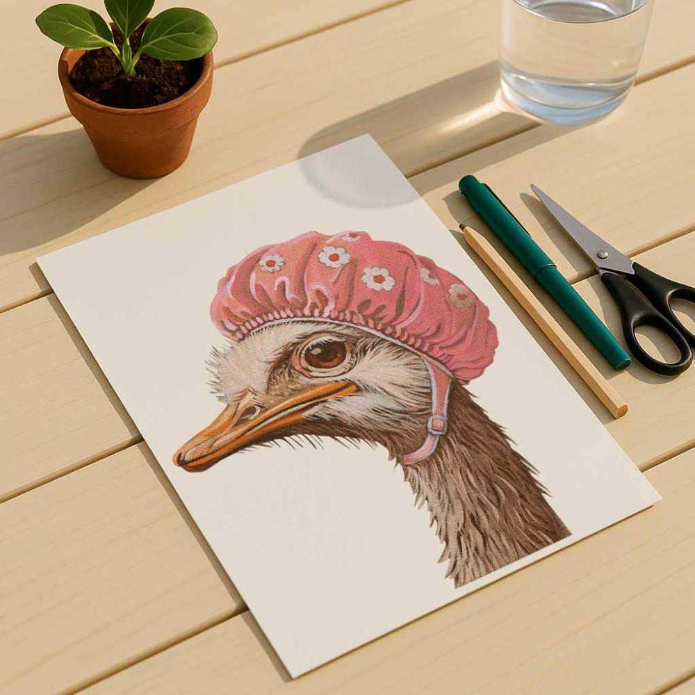 Clipart, Fräulein Nandu, sofortiger Download Bild 1