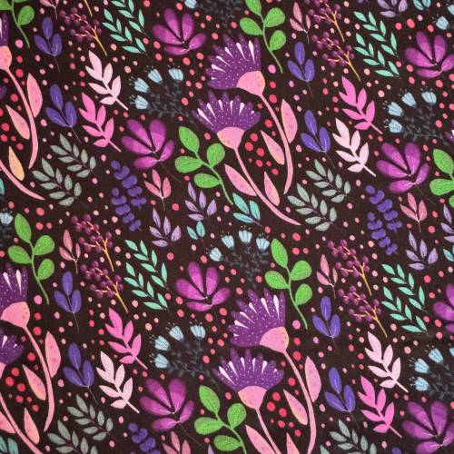 Swafing Viskose Webware, „In Full Bloom“ by Emjo-Design, schwarz