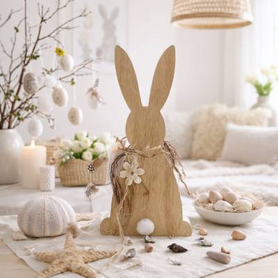 Osterhase aus Holz – Handgefertigte Osterdeko & Frühlingsfigur für dein Zuhause