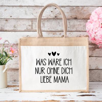 Jutetasche Mama – liebevolles Geschenk zum Muttertag für die beste Mama der Welt
