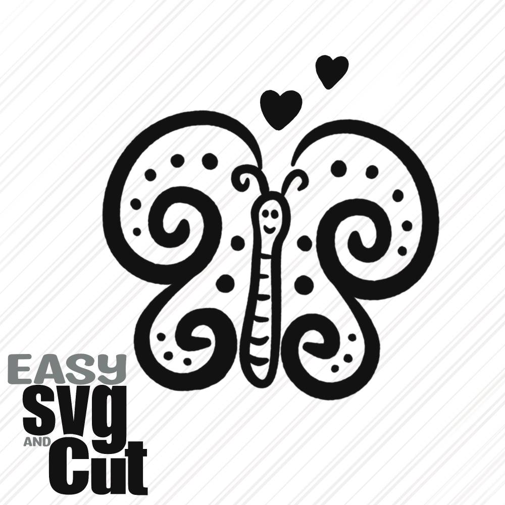 Verspielter Schmetterling SVG Vektorgrafik Laserdatei Lasercut Plott Bild 1