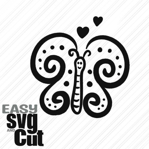 Verspielter Schmetterling SVG Vektorgrafik Laserdatei Lasercut Plott