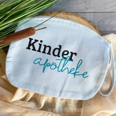 Kosmetiktasche Kinder Apotheke – Bio Baumwolle | Reißverschlusstasche für Medikamente & Reise