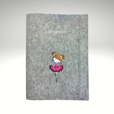 Zeugnismappe Ballerina Dokumentenmappe Filz Sichtbuch
