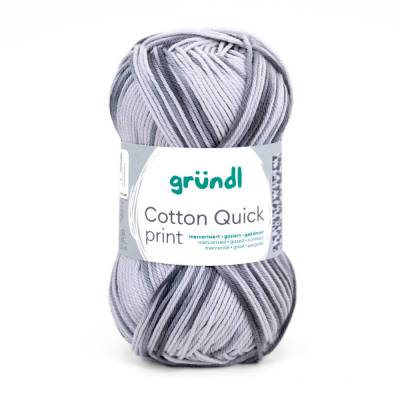 62,00 € / 1 kg Gründl ’Cotton Quick print’ leicht glänzende Baumwolle Wolle Garn Farbe: 194 / schwarz-grau multicolor