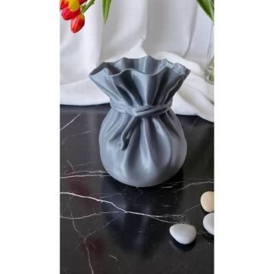 Vase in Sackform aus ABS – Moderne 3D Druck Blumenvase von Firlefanz Oderbruch