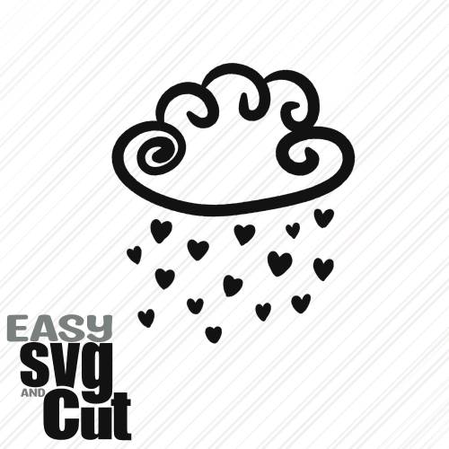 Herzregen Wolke SVG Vektorgrafik Plotterdatei Lasercut