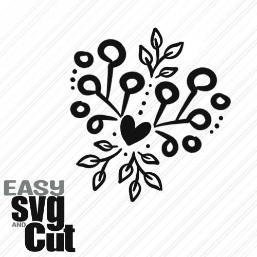 Mandala Dots Liebe und Blätter SVG Vektorgrafik Plotterdatei Lasercut