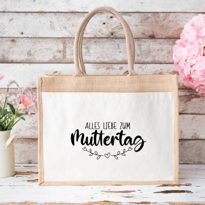 Jutetasche mit Aufdruck – Geschenk zum Muttertag für Mama