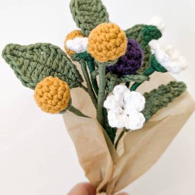 gehäkelter Mini Blumenstrauß | Freundin Geschenkidee Kollegen | Muttertagsgeschenk | Häkeldeko