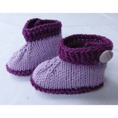 Strickanleitung Babyschuh / Booties Gestrickt mit Häkelkombination