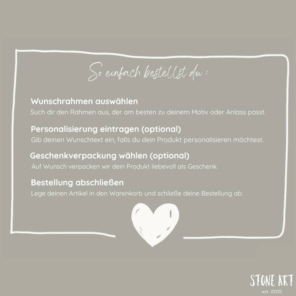 Diamantene Hochzeit  personalisiertes Steinbild mit Herz & Spruch,  Geschenk zum 60. Hochzeitstag