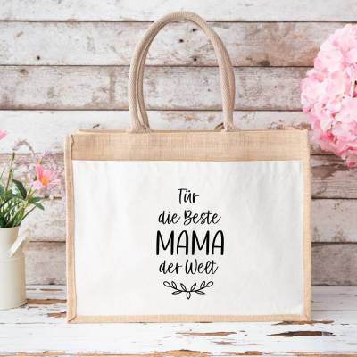 Geschenkidee zum Muttertag – Jutetasche für die beste Mama der Welt