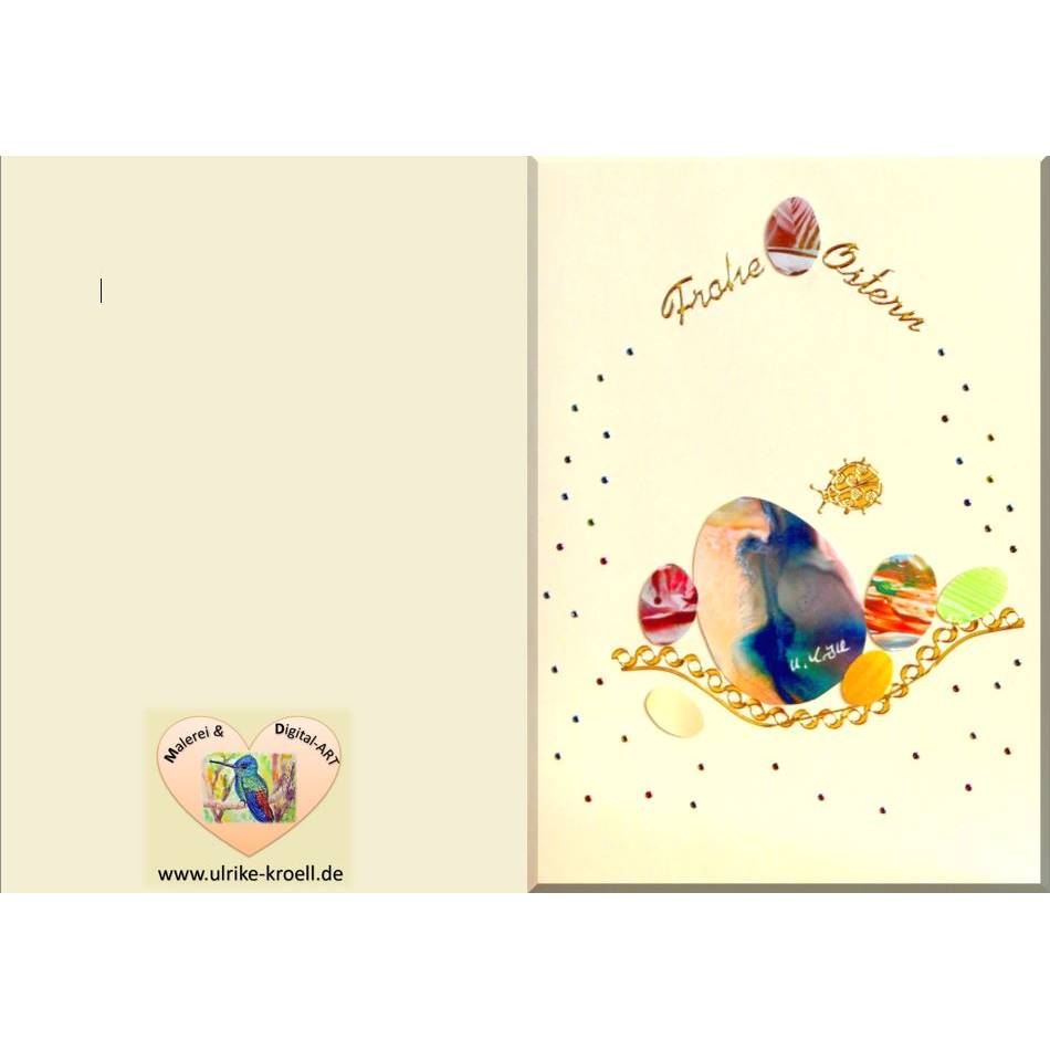 Wunderschöne Osterkarte mit Encaustic-Malerei -4- als Download Bild 6